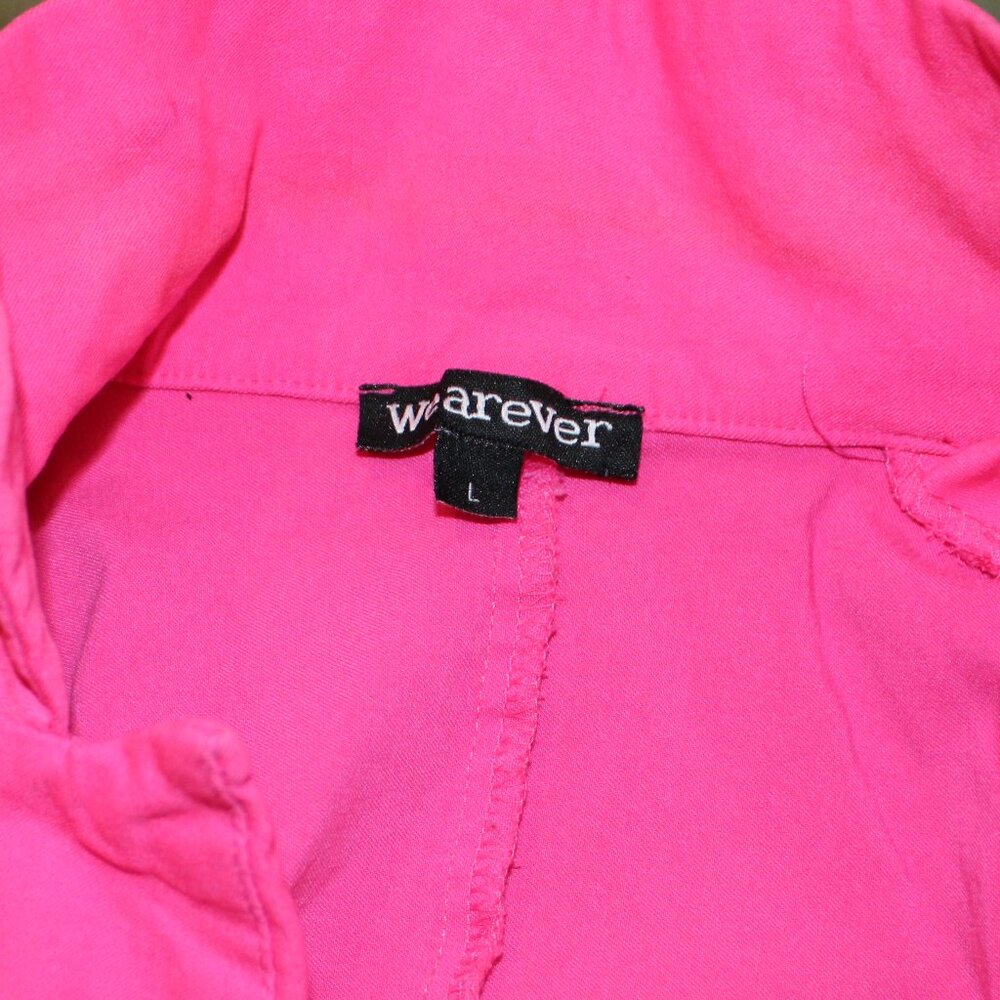 Whatever Hot Pink Blazer Large Barbiecore Statement Jacket - Picture 5 of 6